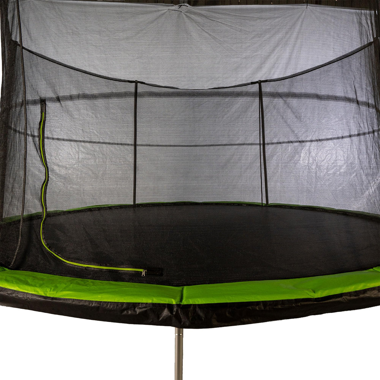 JumpKing 14 Foot Round Trampoline and Enclosure System with Galvanized Steel Frames and 200 Pound Capacity for Kids and Adults, Black/Lime Green JumpKing