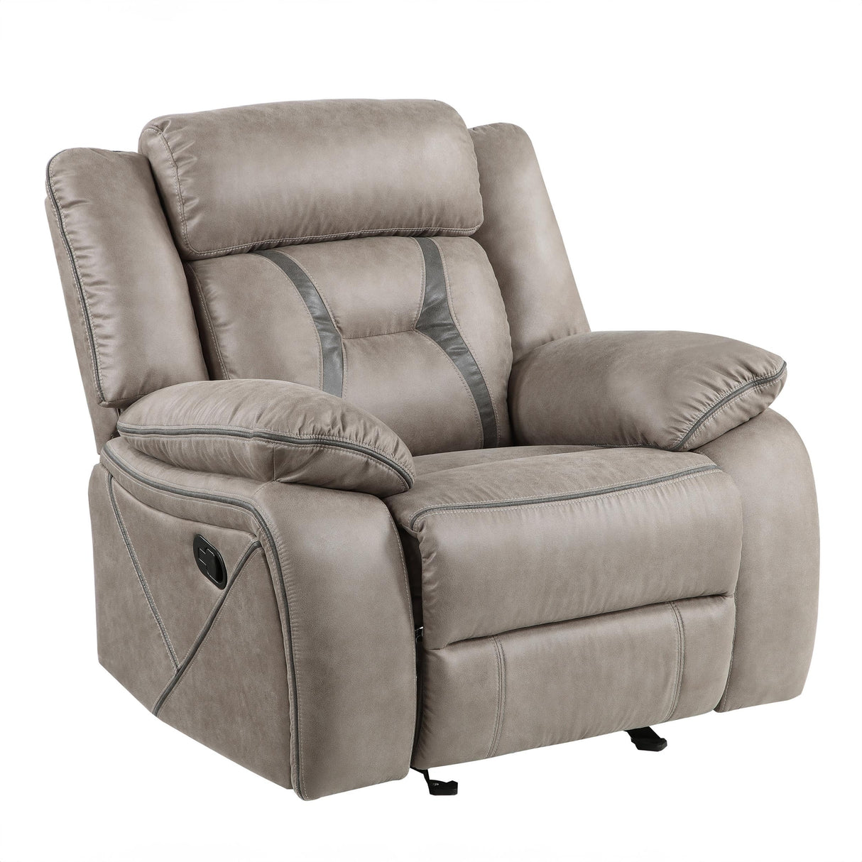 Steve Silver Co Tyson Manual Recliner, Transitiona,l Contemporary, Traditional, Grey Leatherette, Living Room, Home Theater Seating, Single Sofa, 39.4" D x 41" W x 41" H, Grey Steve Silver