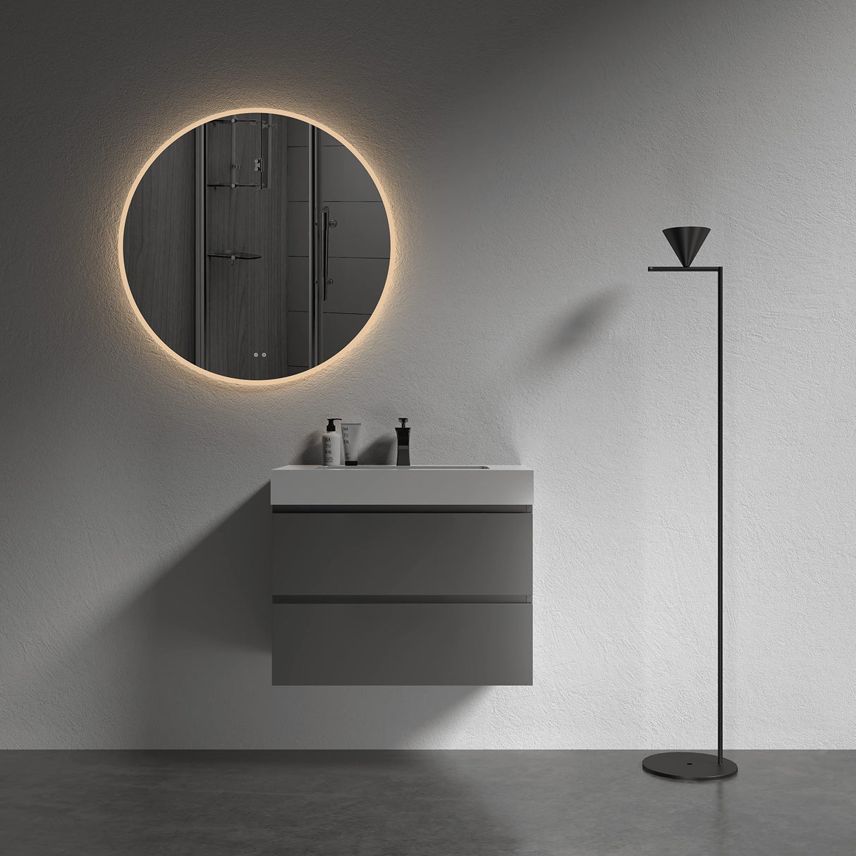 BLUHOUZZ Alice 30 Inch Bathroom Vanity with Sink, Large Storage Wall Mounted Floating Bathroom Vanity for Modern Bathroom, One-Piece Sink Basin Minimalist Bathroom Sink Cabinet BLUHOUZZ