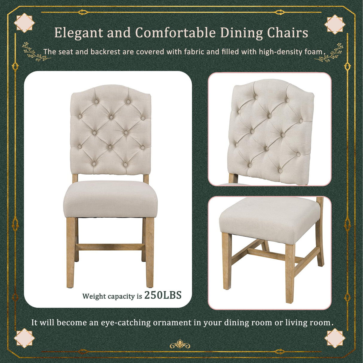 SCANORDIC 5-Piece Extendable Dining Table Set, Farmhouse Kitchen Table for 4 6 People with Removable Middle Leaf and 4 Upholstered Chairs, Round Dining Table for Kitchen, Dining Room, Natural SCANORDIC