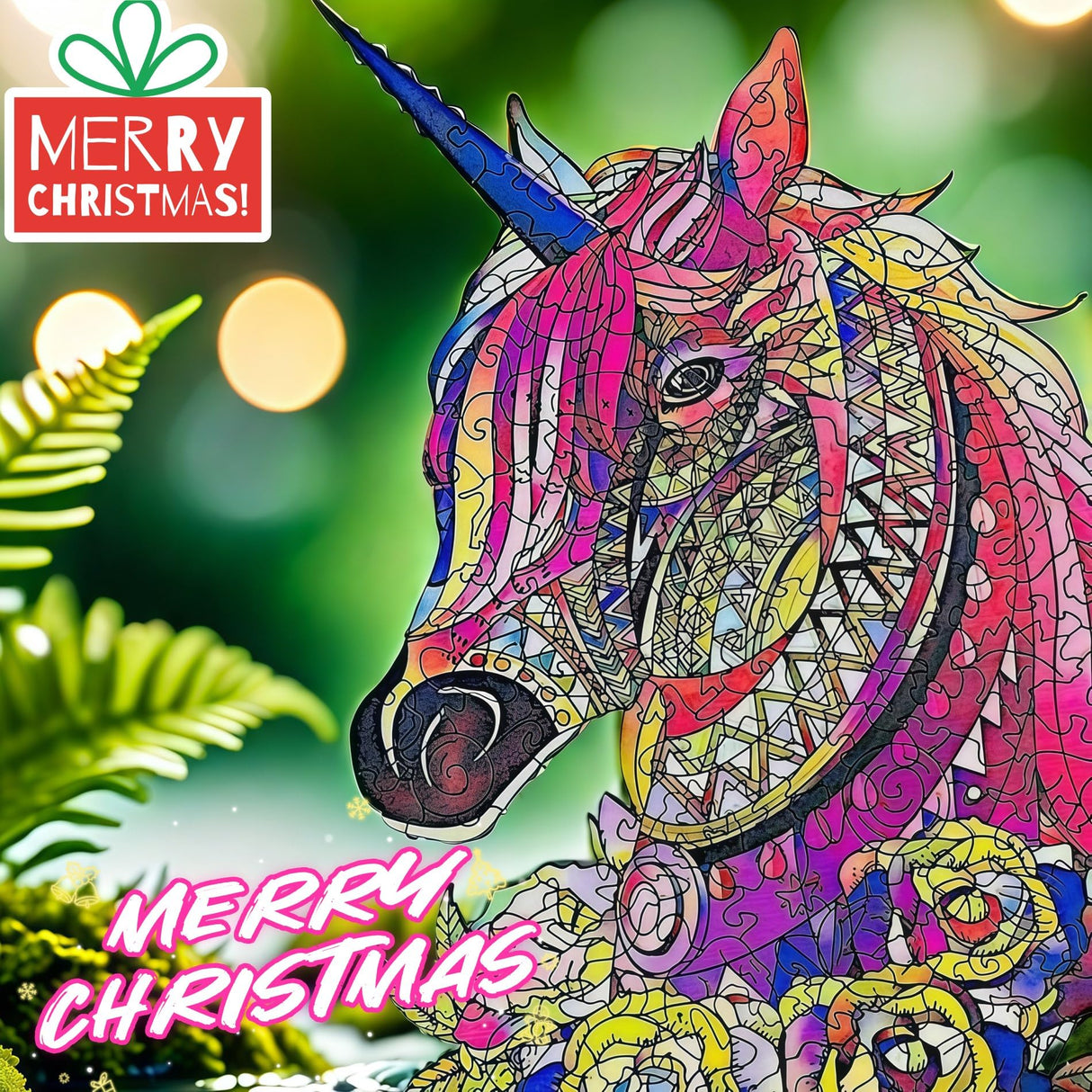 Wooden Jigsaw Puzzle for Adults,Unique Unicorn Animals Shaped Magic Jigsaw Puzzle Pieces Best Gift for Adults,Can be Used as a Cool Mouse Pad,157pcs,(11×7.5 inches) Large… TYRNDINNO