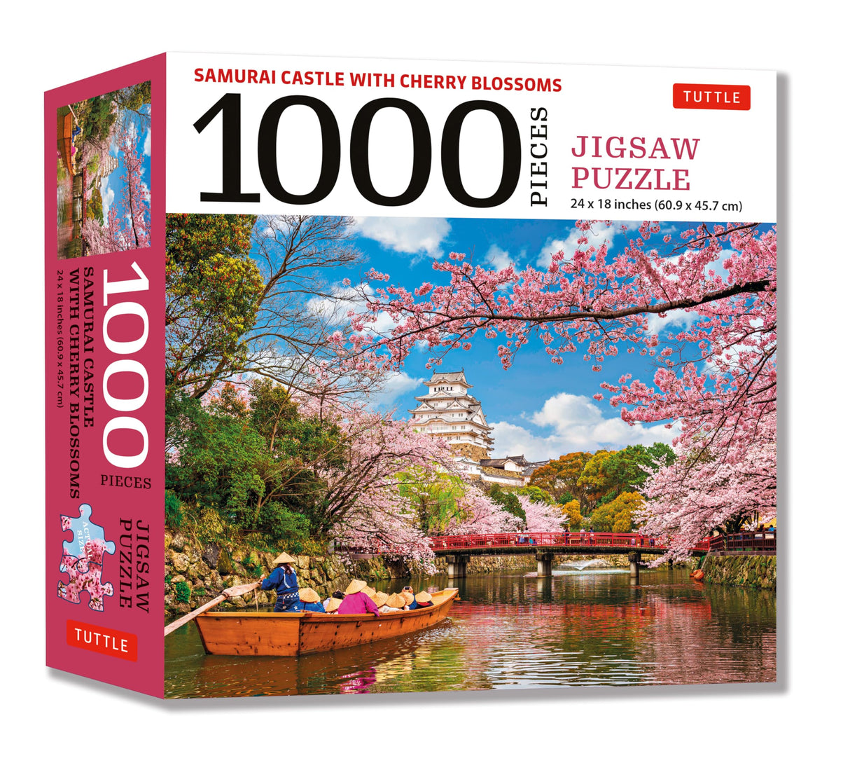 Samurai Castle with Cherry Blossoms 1000 Piece Jigsaw Puzzle: Cherry Blossoms at Himeji Castle (Finished Size 24 in X 18 in) Tuttle Publishing
