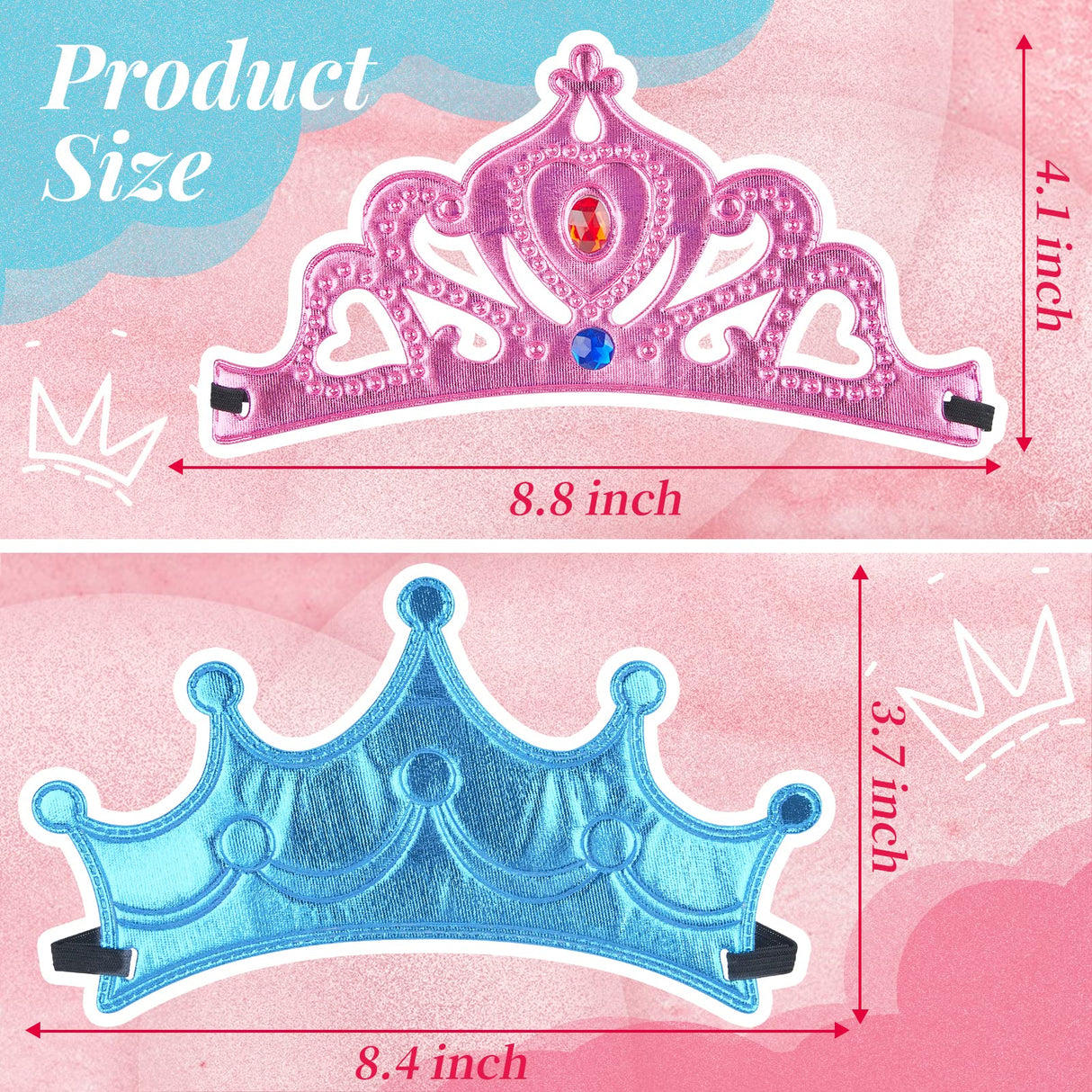 FLMRIOY 17 Pcs Princess Party Crowns Set Kids Party Supplies Tiaras Making Kit with Diamond Stickers for Little Girls Gifts FLMRIOY