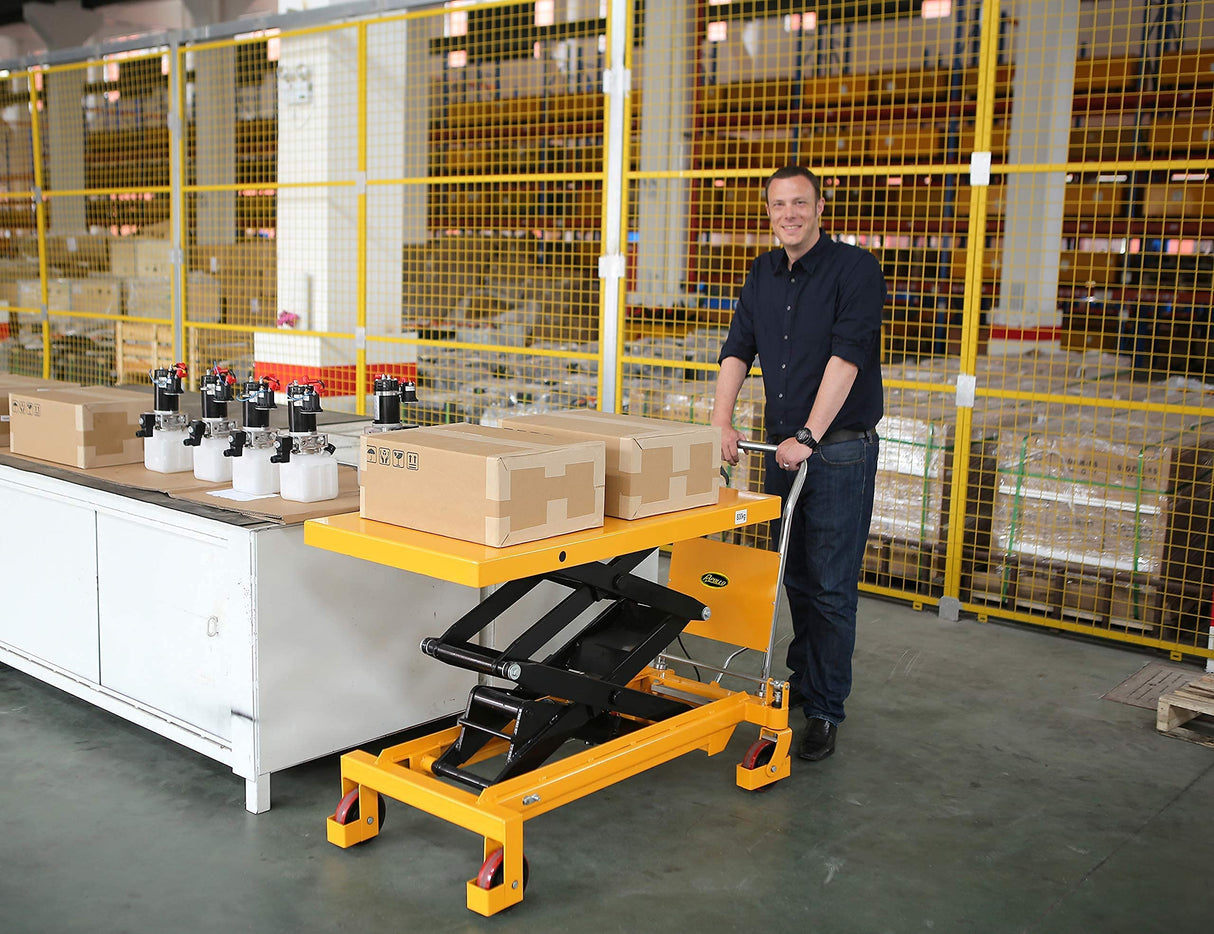 APOLLO Lift Table Cart Manual Double Scissor Lift Table Hydraulic Cart Platform Cart 1760lbs Capacity 59" Lifting Height APOLLO