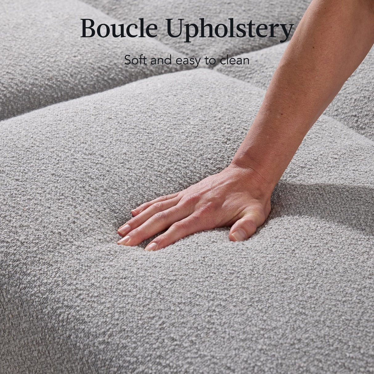 Best Choice Products 77" Mid Century Modern Boucle Loveseat Sofa, Couch, Convertible Sofa Sleeper Bed w/Real Wood, Removable Armrest - Storm Gray Best Choice Products