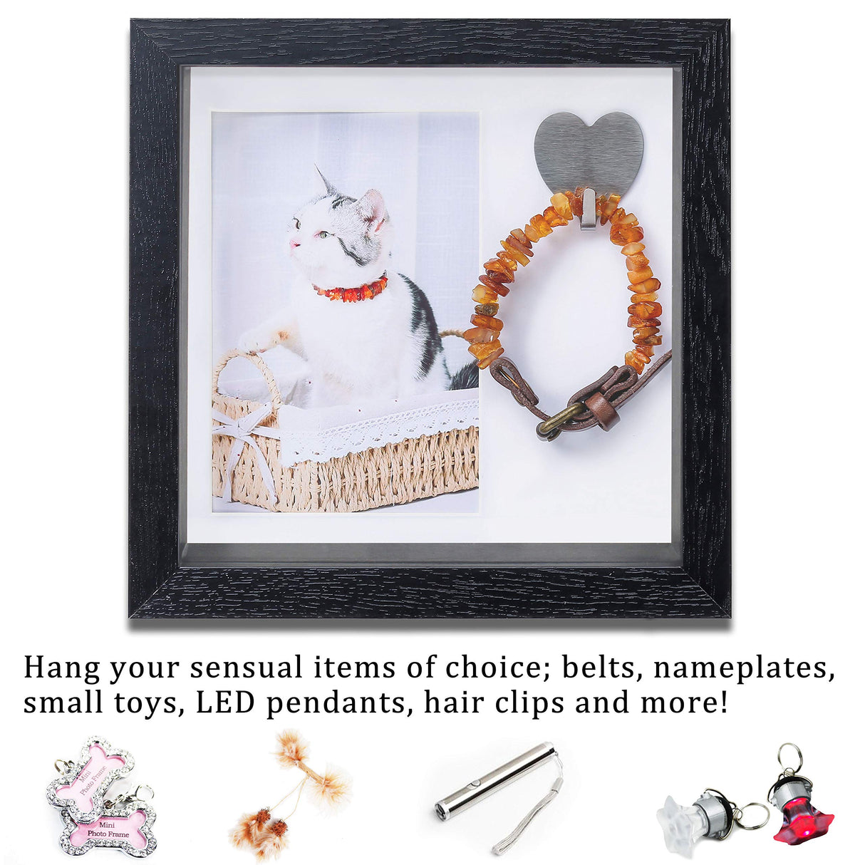 KCRasan Pet Picture Frame - Memorial Frame for Loss of Dog or Cat - Pet Collar Frame Remembrance Sympathy Keepsake KCRasan