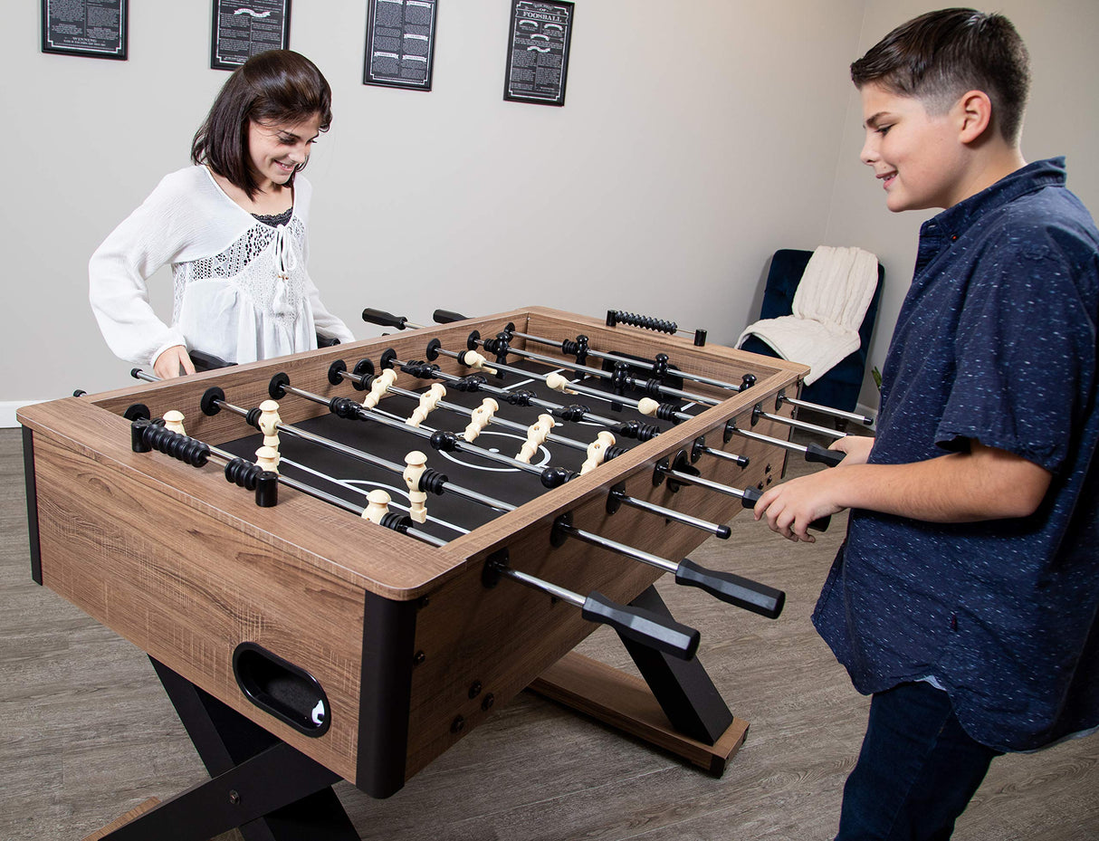 Hathaway Excalibur 54-in Competition Foosball Table, Arcade Table Soccer, Perfect for Family Game or Recreation Rooms, includes (2) 36-mm ABS Foosballs and Built in Ball Returns Hathaway