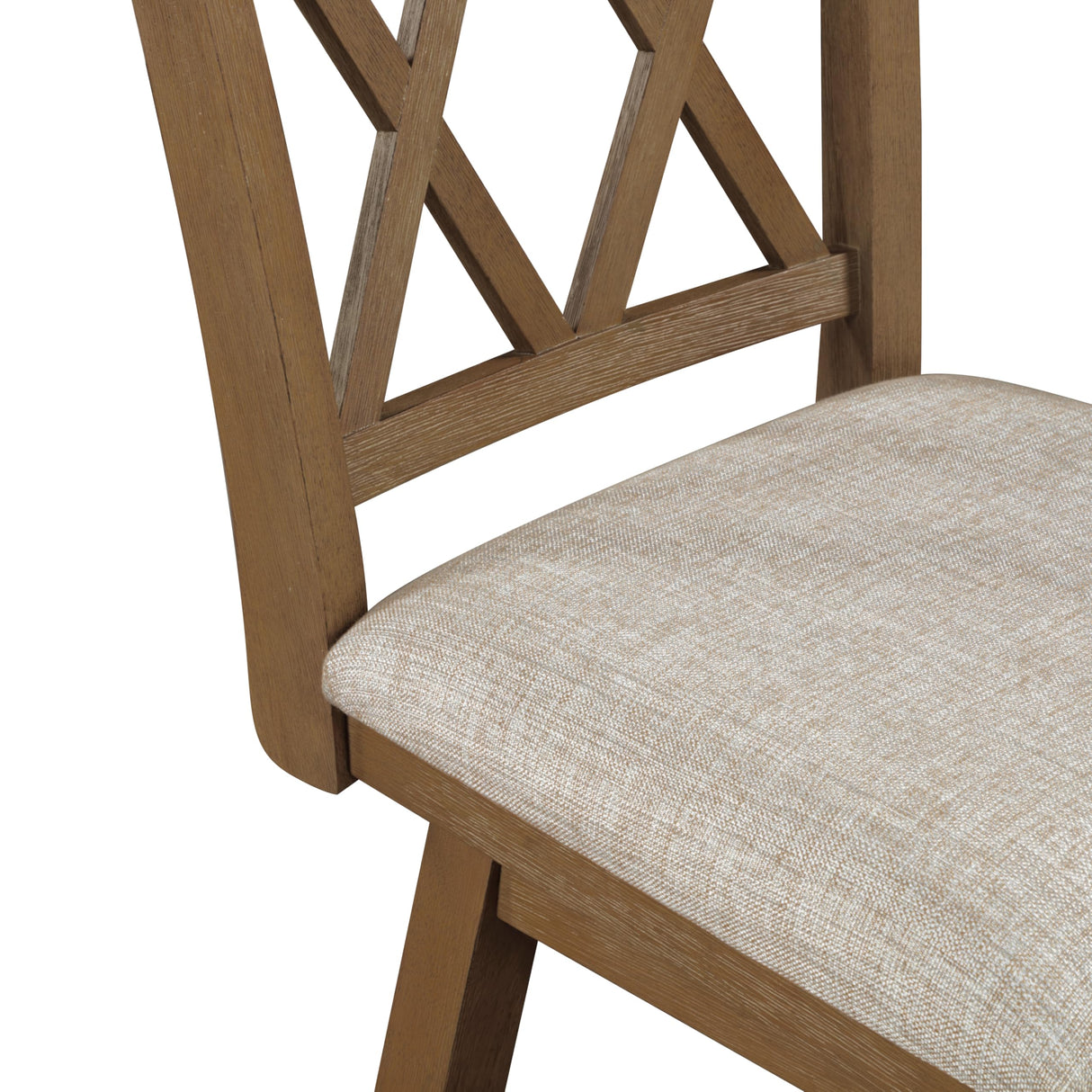 Home Brookline Swivel Bar Stool Chair with 360° Turn Mechanism, Rustic Farmhouse Stools for Kitchen Counter with Cushion, 24" Seat Height, Medium Oak Wood Finish with Beige Cushion Home 2 Office