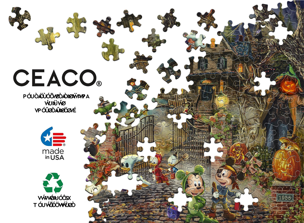 Ceaco - Thomas Kinkade - Disney - Mickey and Minnie Halloween Fun - 1000 Piece Jigsaw Puzzle Ceaco