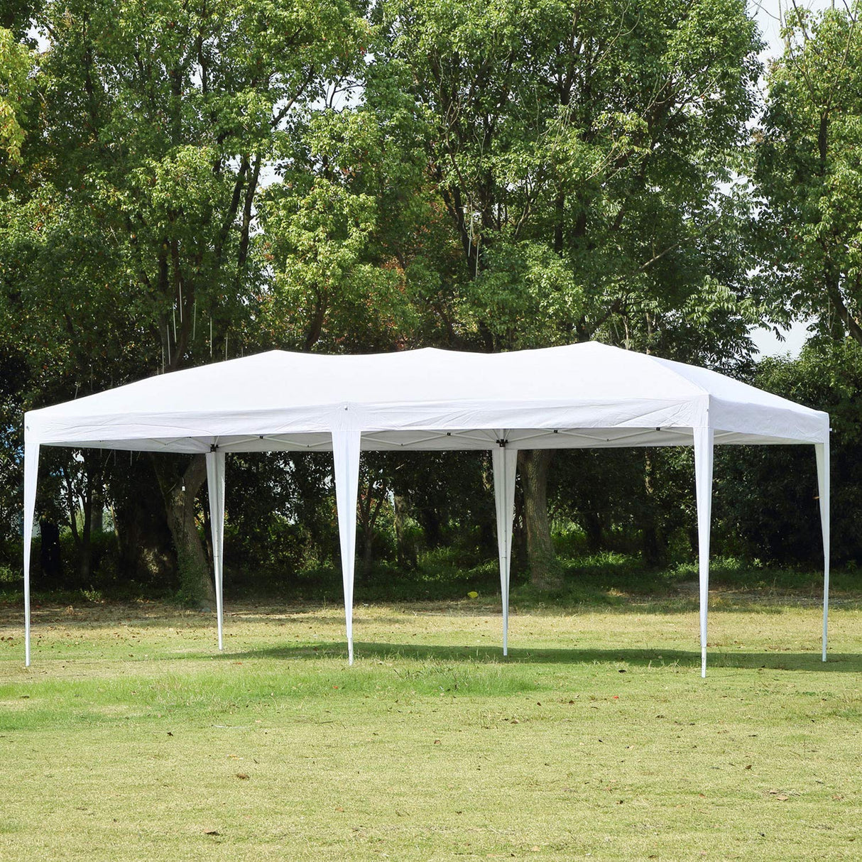 Easyzon 10'x20' Ez Pop Up Canopy Tent Commercial Instant Portable Folding Market Shelter Ez-up Canopies Outdoor White Gazebo with 4 SandBags, 6 Stake&Rope Easyzon