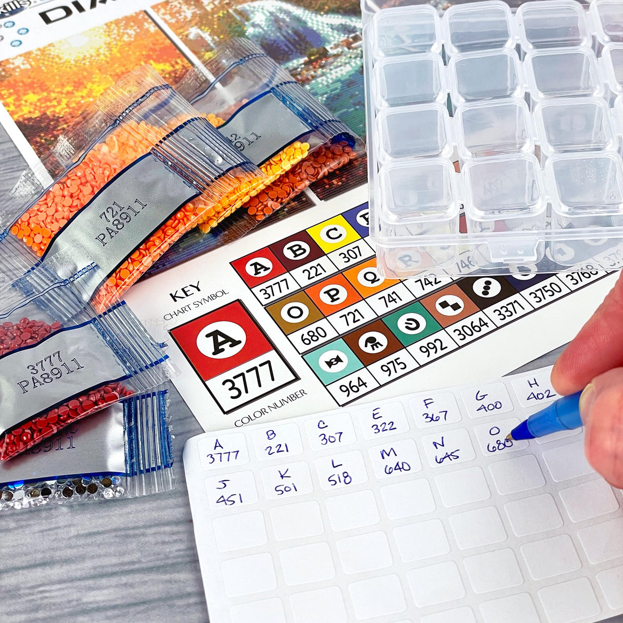 ArtSkills Diamond Painting Kit, Diamond Art on Framed Canvas with Gem Storage Case and Accessory Kit, Beach, 3 Stretched Canvas Panels, 14” x 7” Each ArtSkills