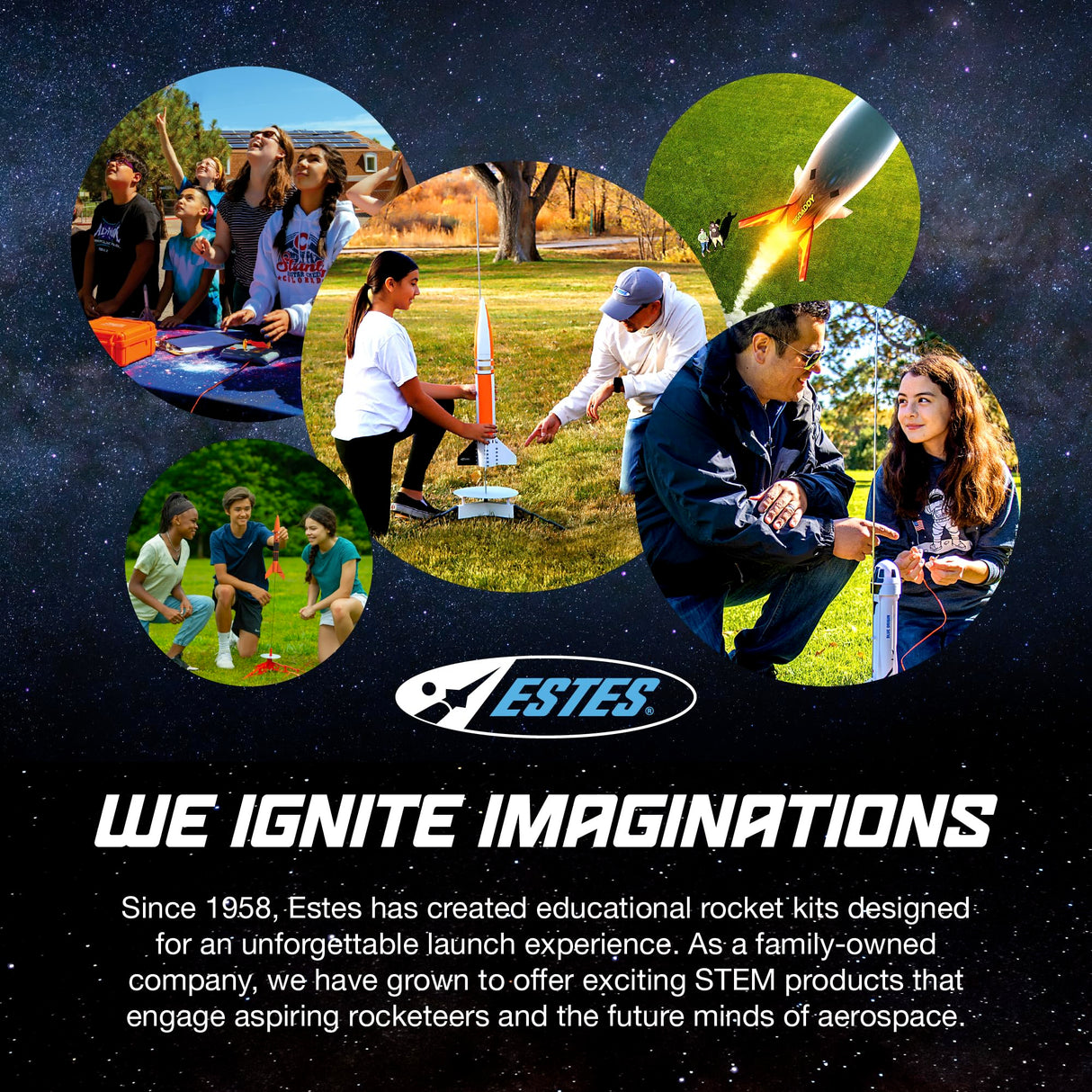 Estes 2483 Phantom Blue Rocket-Building Kit, Beginner Flying-Rocket-Model Kit for Ages 10+ Estes