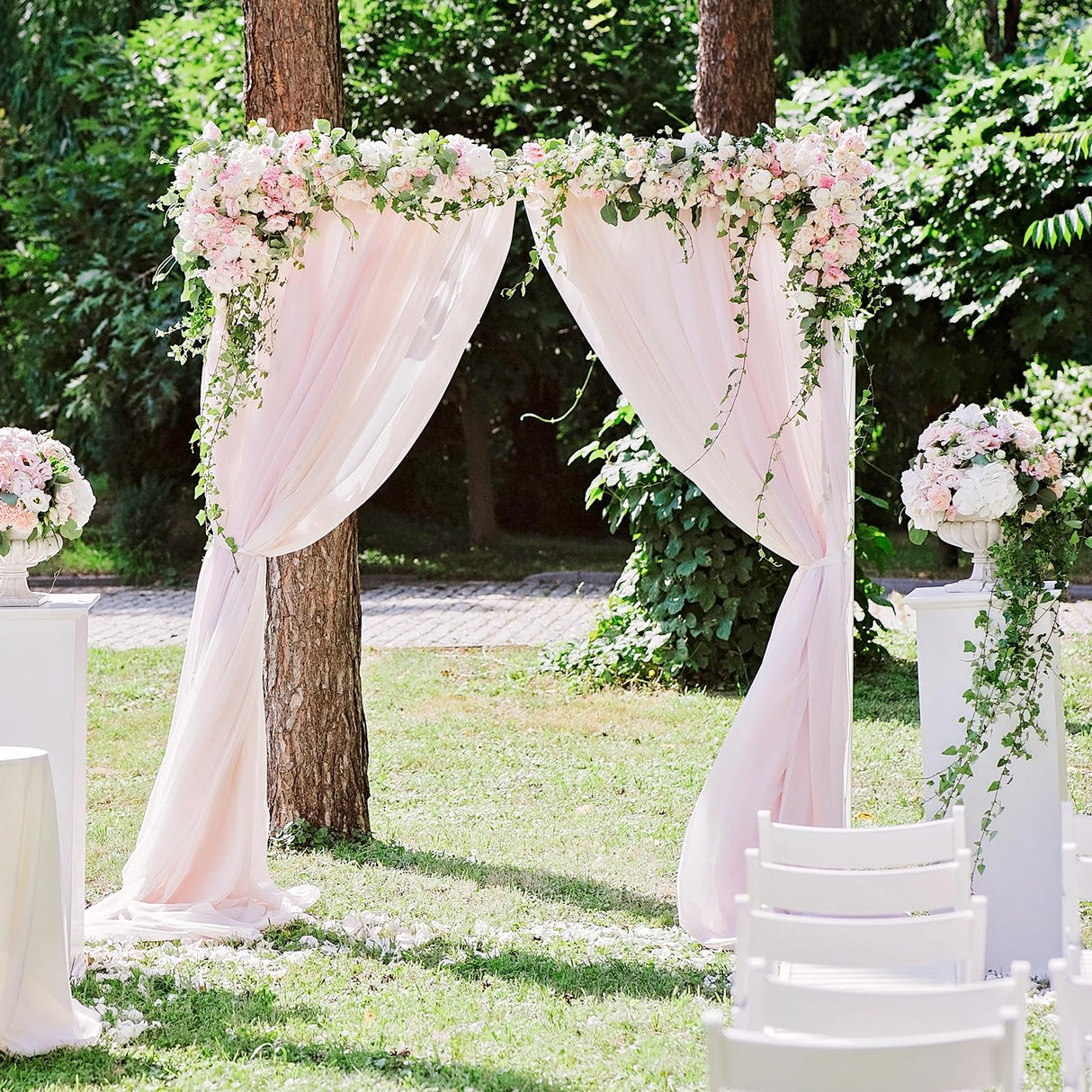 DOEWORKS Wedding 6.5 FT Gold Rectangle Arch Stand, Metal Arch Backdrop Stand Gold Wedding Arch Stand,for Wedding, Birthday Party,Gold DOEWORKS