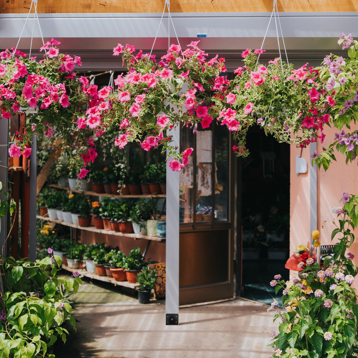 BISupply Concrete Post Anchor 4x4 Post Base Spike 4 Pack - U Shape Fence Post Holder Pergola Brackets Deck Post Base Set BISupply