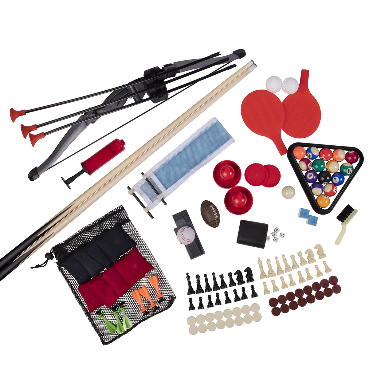 Triumph 13-in-1 Combo Game Table Includes Basketball, Table Tennis, Billiards, Push Hockey, Launch Football, Baseball, Tic-Tac-Toe, and Skee Bean Bag Toss Triumph Sports