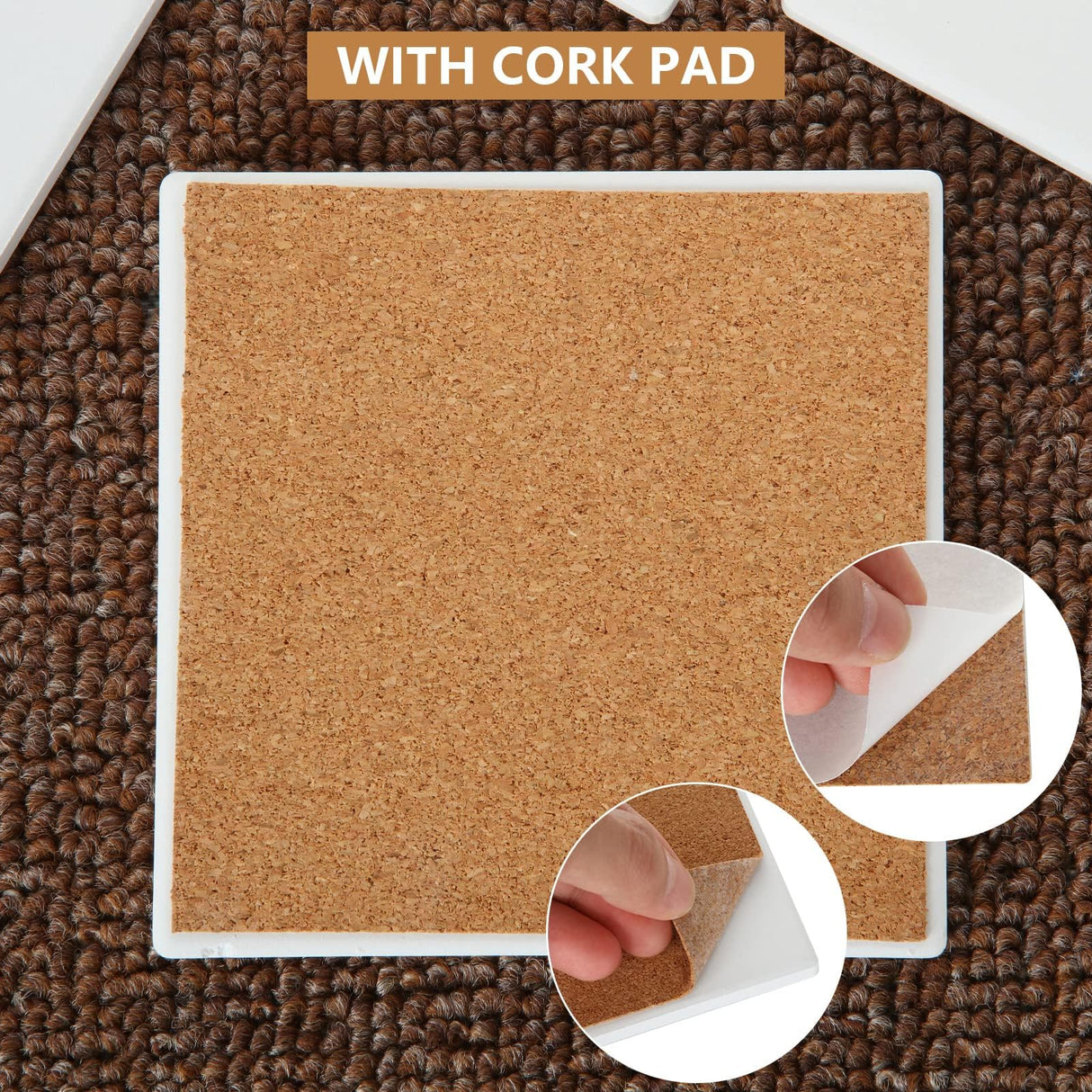 AKOLAFE 25 Sets Sublimation Coasters Blanks with Cork Back Ceramic Tile 4x4 Tiles Ceramic Tiles for Crafts Glossy Glazed Tile Coasters Blanks Ceramic Coasters for Sublimation Thermal Transfer Painting AKOLAFE