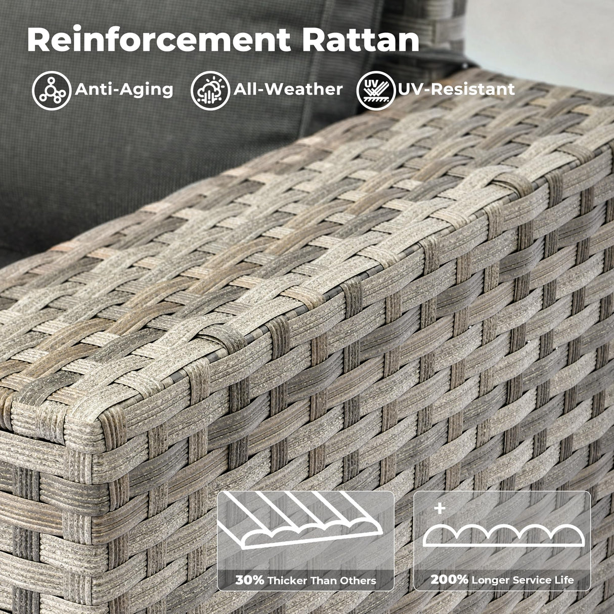 ovios 9 Pieces Patio Furniture Set, Outdoor Wicker Sectional Sofa with 30" Fire Pit Table Swivel Chair, Modern Modular Deep Seat Rattan Couch Conversation Sets, Black ovios