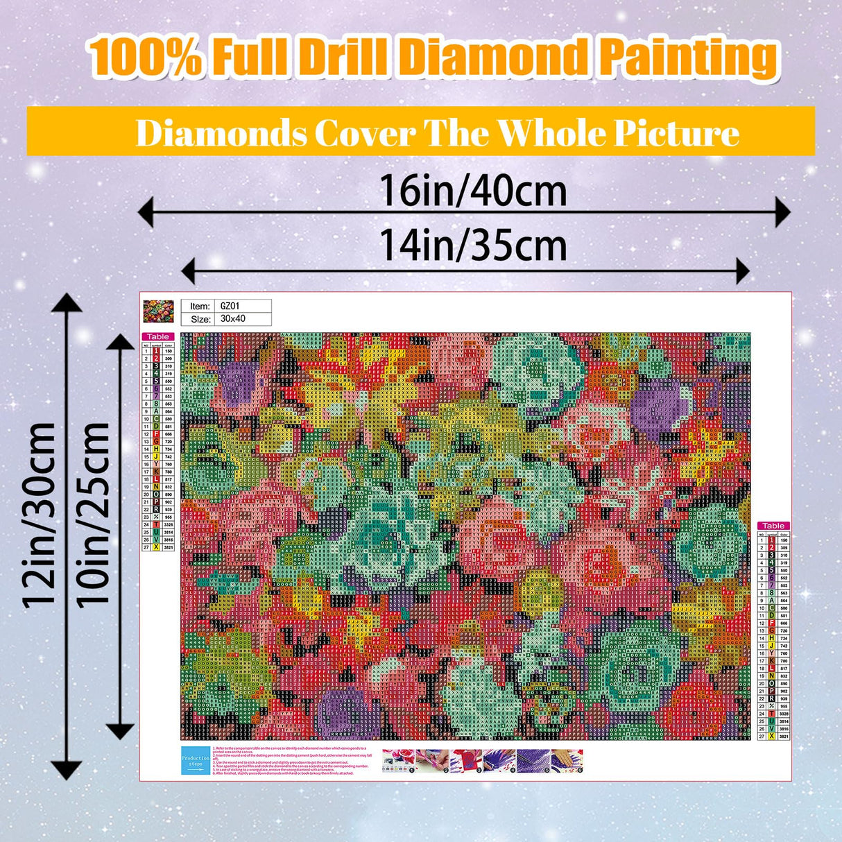 Succulents Square Drill Diamond Painting-Succulents Square Diamond Art,DIY Gem Painting Kit for Adults and Crafts for Gifts and Home Wall Decor 12x16inch Ausanrl