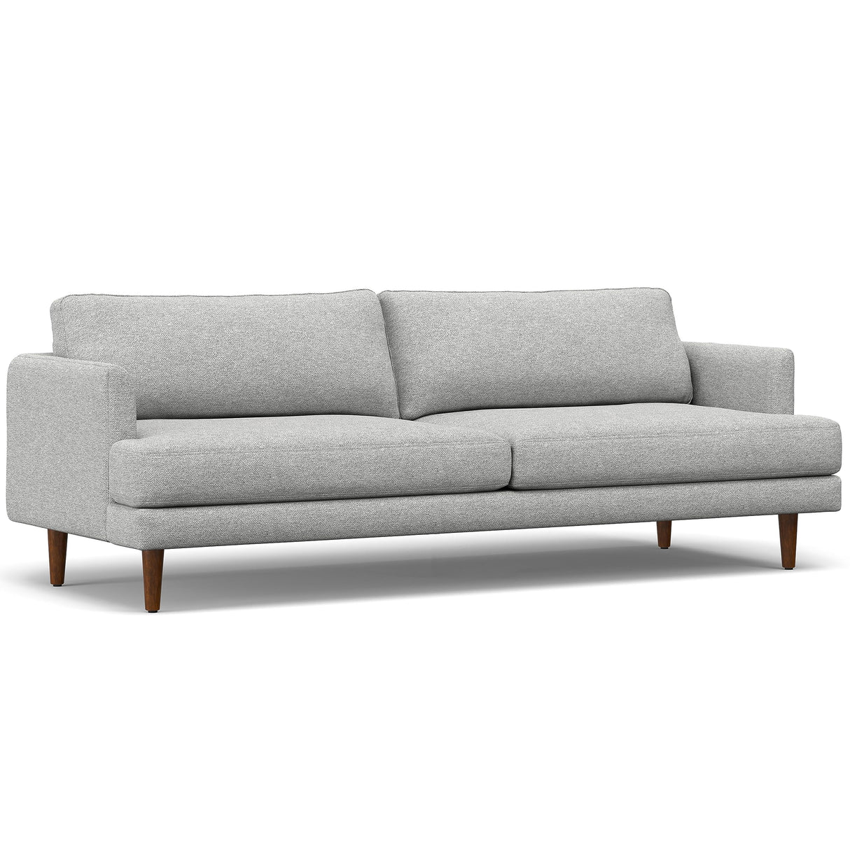SIMPLIHOME Livingston 90-inch Wide Sofa in Mist Grey Woven-Blend Fabric, Handcrafted Mid-Century Modern Oversized 3-Seater Couch Sofa for Living Room or Family Room, Solid Wood Frame SIMPLIHOME