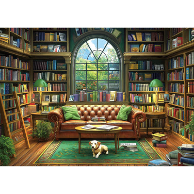 Reading Room 1000 Piece Puzzle for Adults Unique Book Room Puzzles for Adults 1000 Pieces Library Bookshelf Jigsaw Puzzles 1000 Pieces Family Challenging Puzzle (27.5"x19.6")