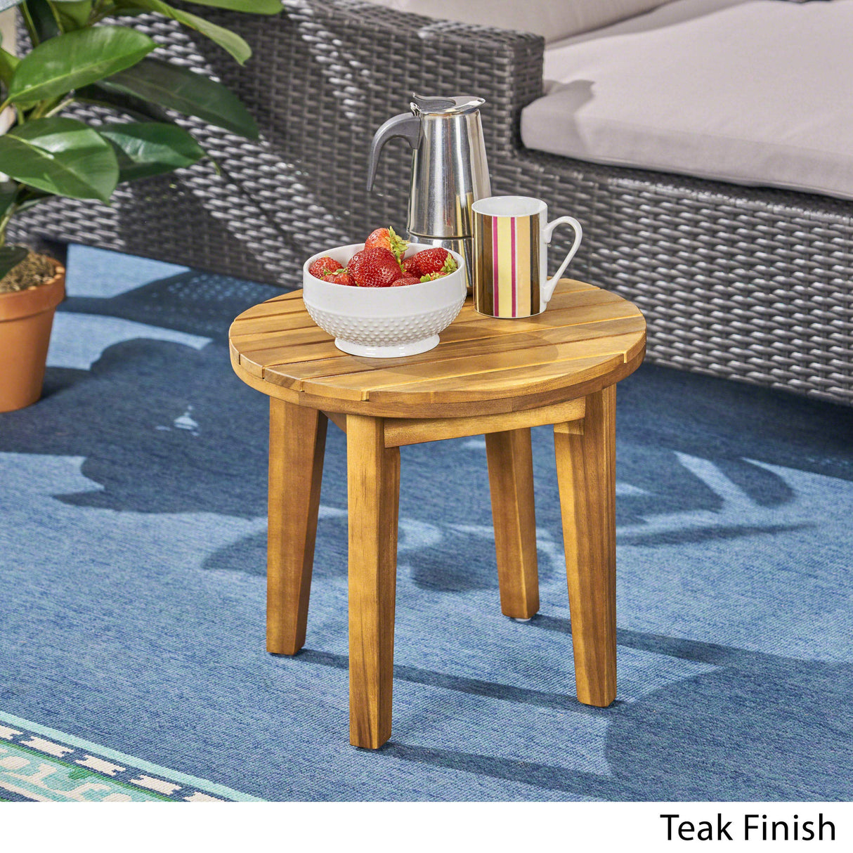 Christopher Knight Home Parker Outdoor 16" Acacia Wood Side Table, Teak Finish Christopher Knight Home