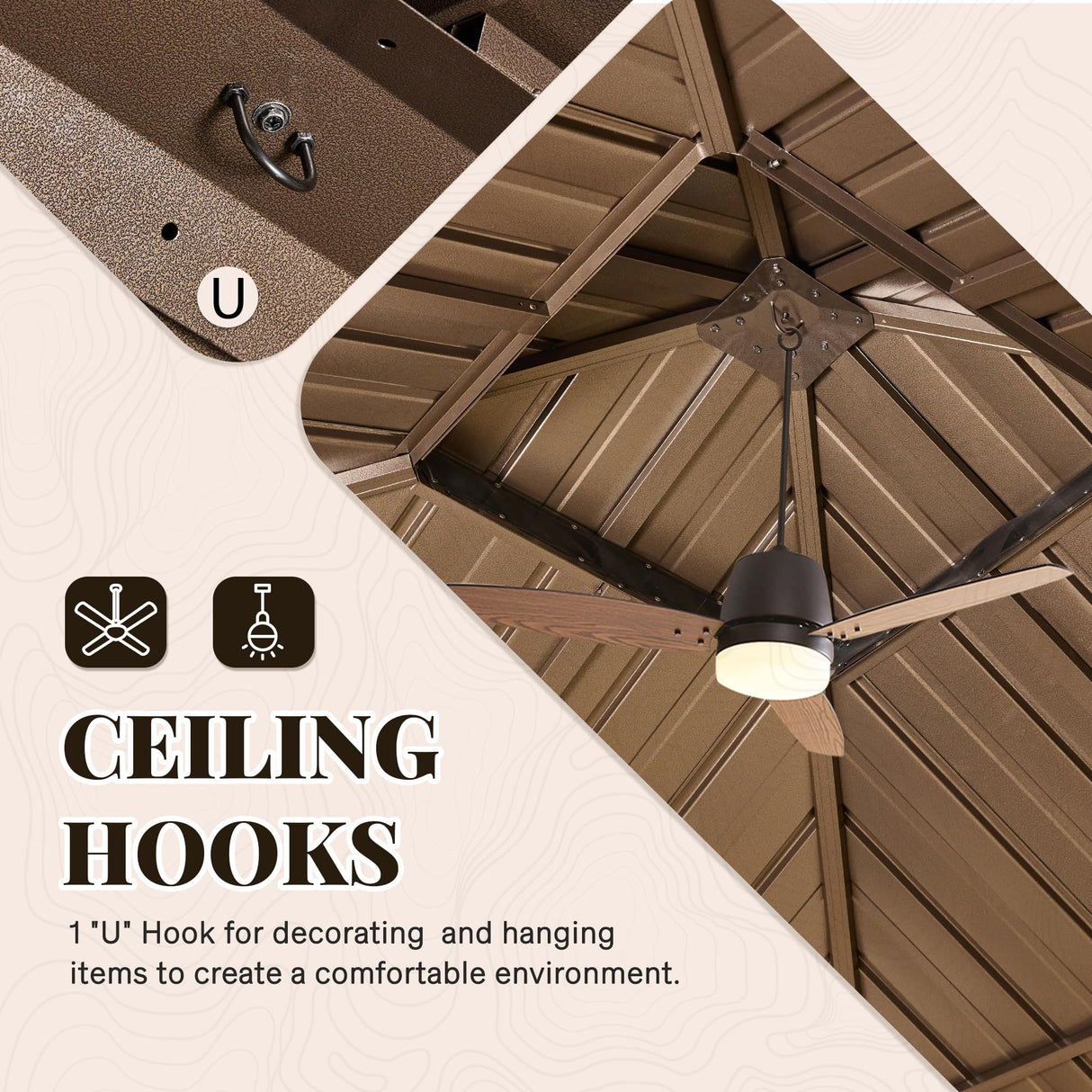 YOLENY 12' x 12' Hardtop Gazebo, Metal Gazebos with Aluminum Frame, Double Galvanized Steel Roof, Curtains and Netting Included, Pergolas for Patios, Garden, Parties, Lawns YOLENY