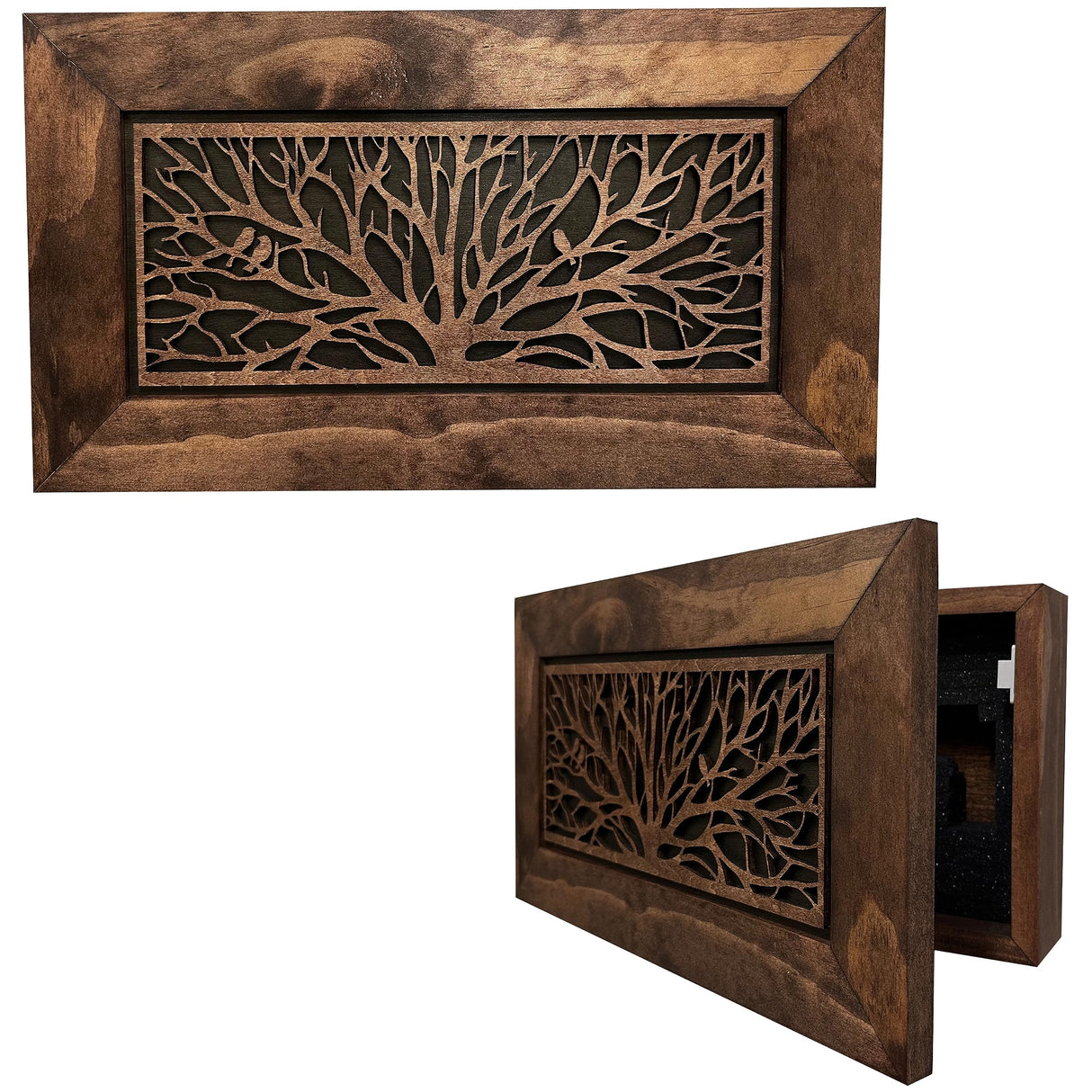 Hidden Gun Storage Cabinet Birds In A Tree Wall Decoration - Secure Wall Mountable Gun Safe by Bellewood Designs Bellewood Designs