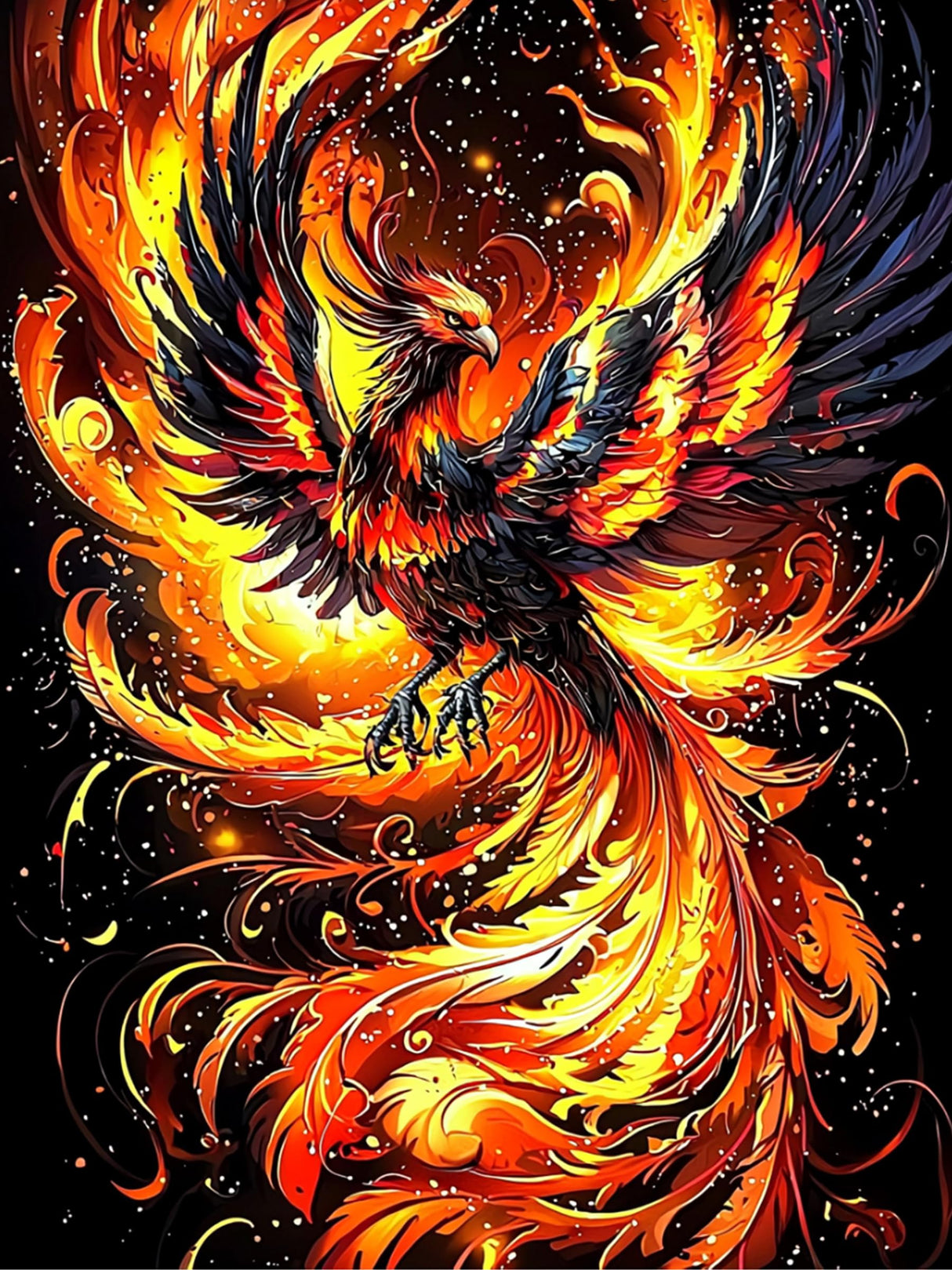 Phoenix Diamond Painting Kits for Adults,Fire Phoenix Diamond Art Kits for Beginners, 5D DIY Full Round Drill Diamond Painting gem Art for Adults, Home Wall Decor 12 x 16 Inch Generic