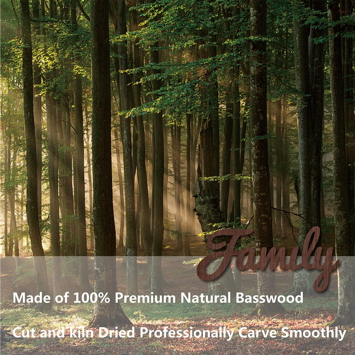 CREATCABIN Cutout Sign Family Letter Wooden Wall Art Decor Wood Word Sculpture Signs Rustic Farmhouse for Housewarming Home Front Door Entryway Wall Decoration, Brown, 11.9 x 5.5inch CREATCABIN