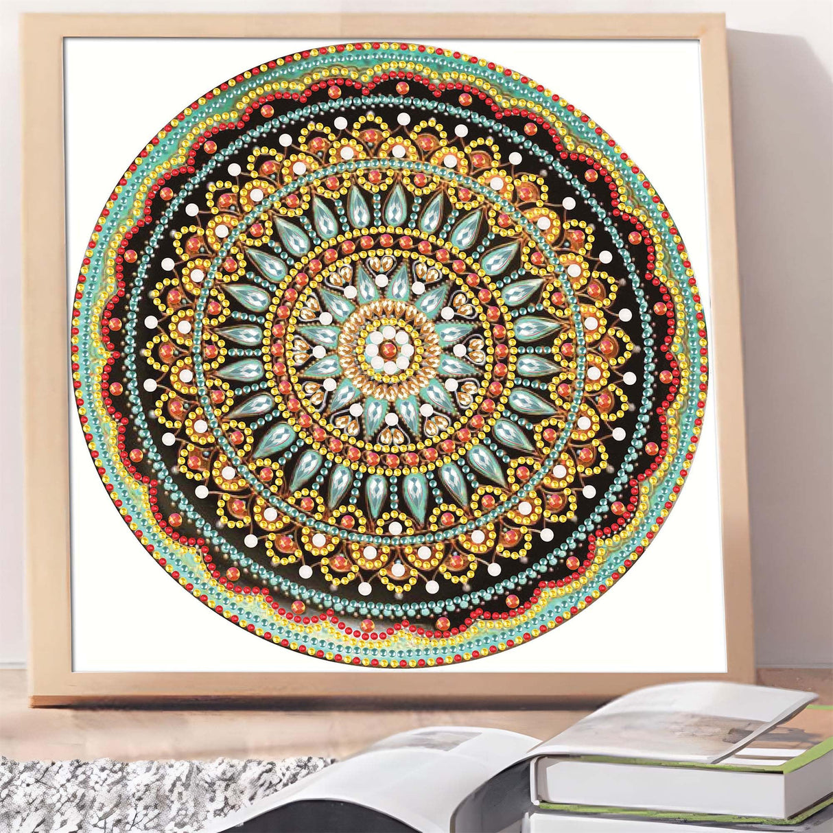 Hibah Diamond Painting DIY 5D Special Shape Rhinestone, Mandala Flower, Partial Diamond Crystal Diamond Painting Mandala Set Hibah