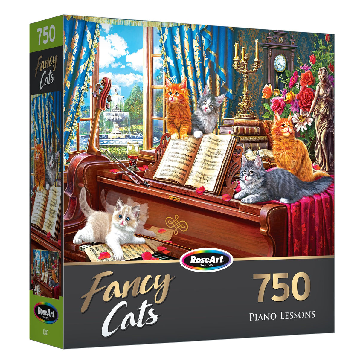 RoseArt - Fancy Cats - Piano Lessons - 750 Piece Jigsaw Puzzle for Adults RoseArt