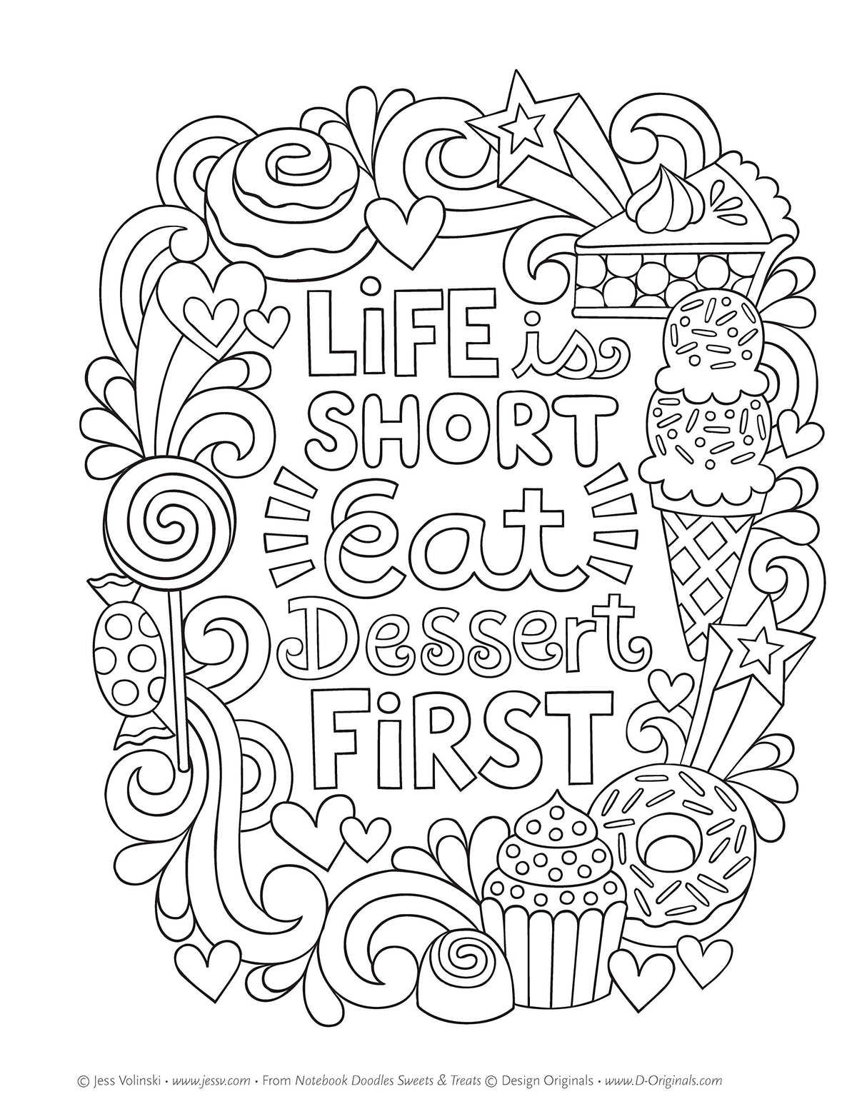 Notebook Doodles Sweets & Treats: Coloring & Activity Book (Design Originals) 32 Scrumptious Designs; Beginner-Friendly Empowering Art Activities for Tweens, on Extra-Thick Perforated Pages Design Originals