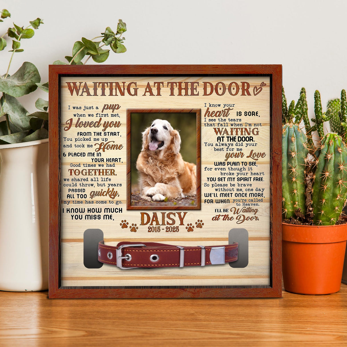 Nestura Custom Dog Collar Frame Memorial β Pet Loss Shadow Box with Photo and Collar Slot β Dogs Remembrance Gift for Passing Away β RIP Dog Tribute Display Nestura