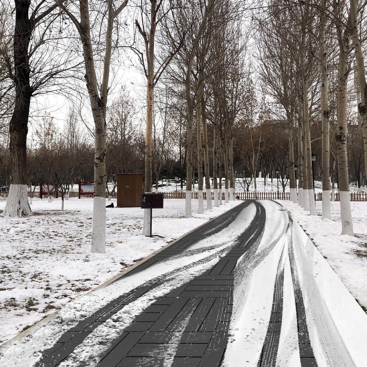 44Pcs Plastic Interlocking Deck Tiles,12"x12" Patio Deck Tiles,Flooring Outdoor Waterproof All Weather Use,Patio Floor Decking Tiles for Garden Poolside Front/Back Yard(Light Gray) Weawilson