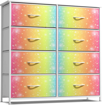 Sorbus Kids Dresser with 8 Drawers - Storage Unit Organizer Chest for Clothes - Bedroom, Kids Room, Nursery, & Closet (Rainbow, 31.5 x 12 x 32-8 Drawer)