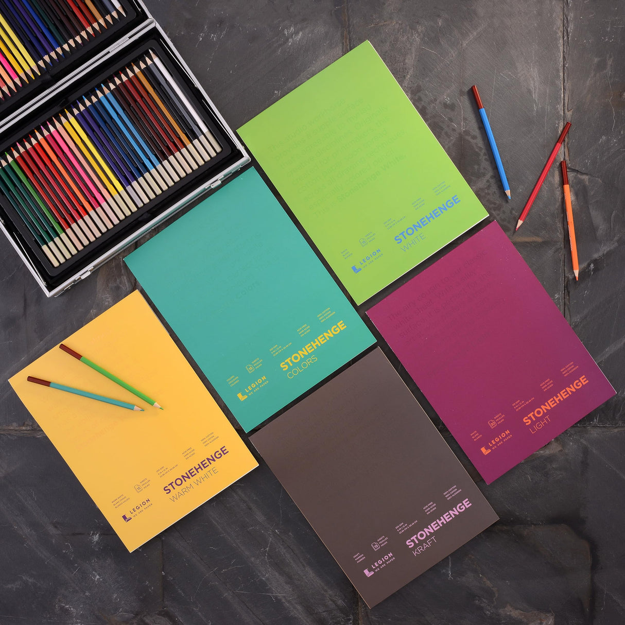 Stonehenge 100% Cotton Medium Weight Pad, Warm White, 5 x 7 inches, 250gsm, 15 Sheets for Dry Media Stonehenge