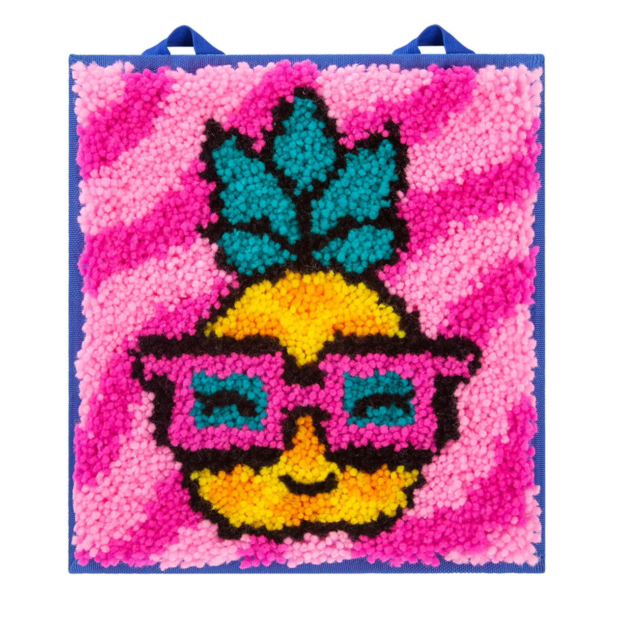 LatchKits PlayMonster for Wall Hangings & Mini-Rugs - Pineapple - Craft Kit with Easy, Color-Coded Canvas, Pre-Cut Yarn & Latch Hook Tool - Perfect DIY Craft for Kids - Ages 6 and Up, Small, Multi LatchKits