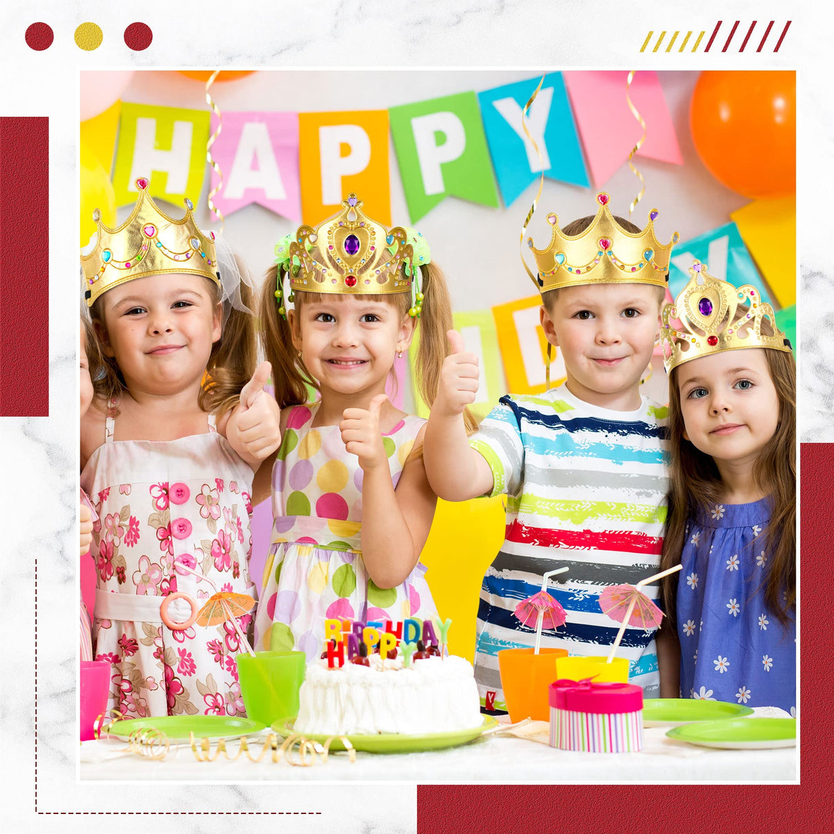Yaomiao 44 Pcs Foam Crowns for Kids Princess Tiaras Crowns Bulk Diamond Sticker Making Kits for Birthday Party Supplies(Vintage Style) Yaomiao