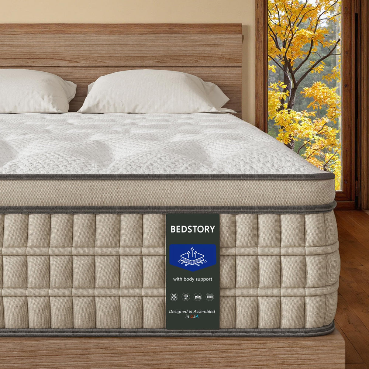 BedStory Extra Firm King Mattress 12 inch - Pain-Relieving Hybrid Mattress for Extra Lumbar & Hip Support - No Sagging Bed in a Box - 365-Night Trial - No Odor, Fiberglass-Free, CertiPUR-US Certified BedStory