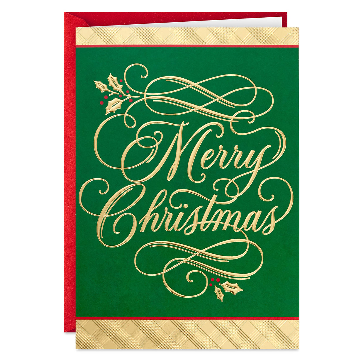 Hallmark Boxed Christmas Cards, Green and Gold (40 Cards with Envelopes) Hallmark