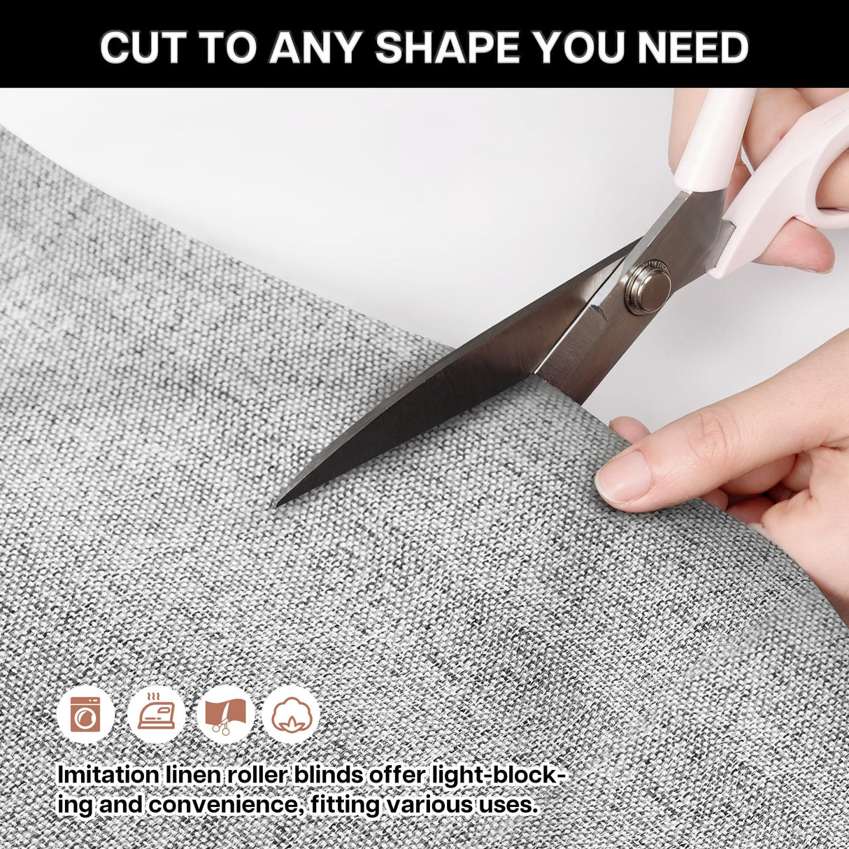 LazBlinds Blackout Roller Shades, No Drill Cordless Blinds for Windows, Roll Up French Door Blinds, Thermal Insulated UV Protection Blinds and Shades for Home and Office (48''W x 72''H, Grey Linen) LazBlinds