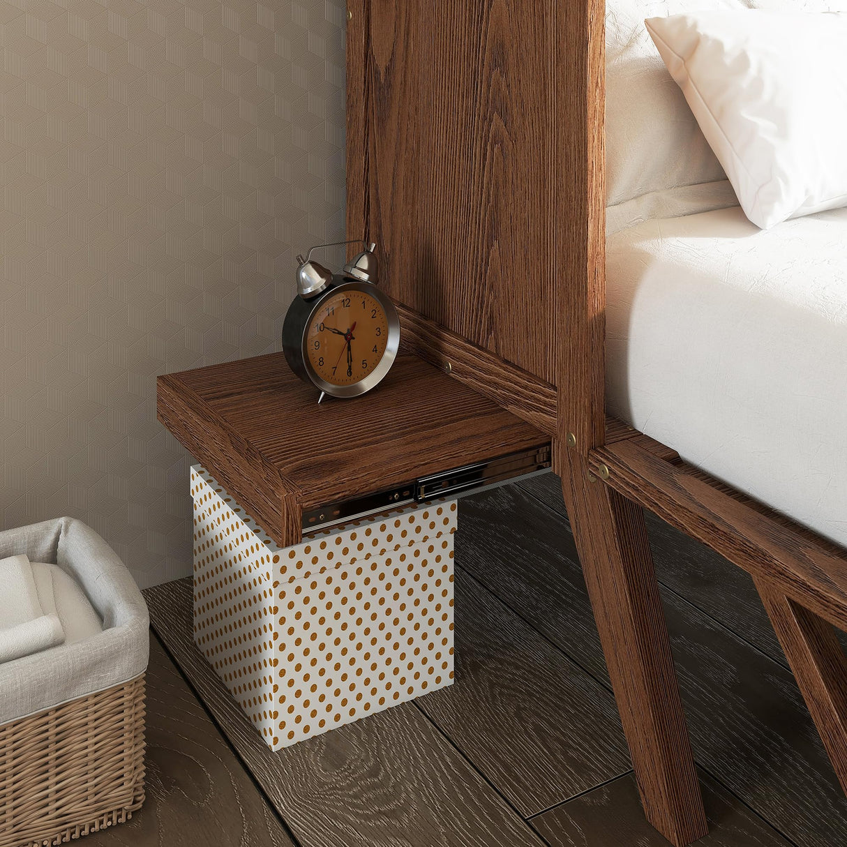 jurmiture Full Size Murphy Bed with USB Port and Removable Shelves on Each Side, Solid Pine Murphy Cabinet Bed for Home Office, Guest Room, Walnut jurmiture