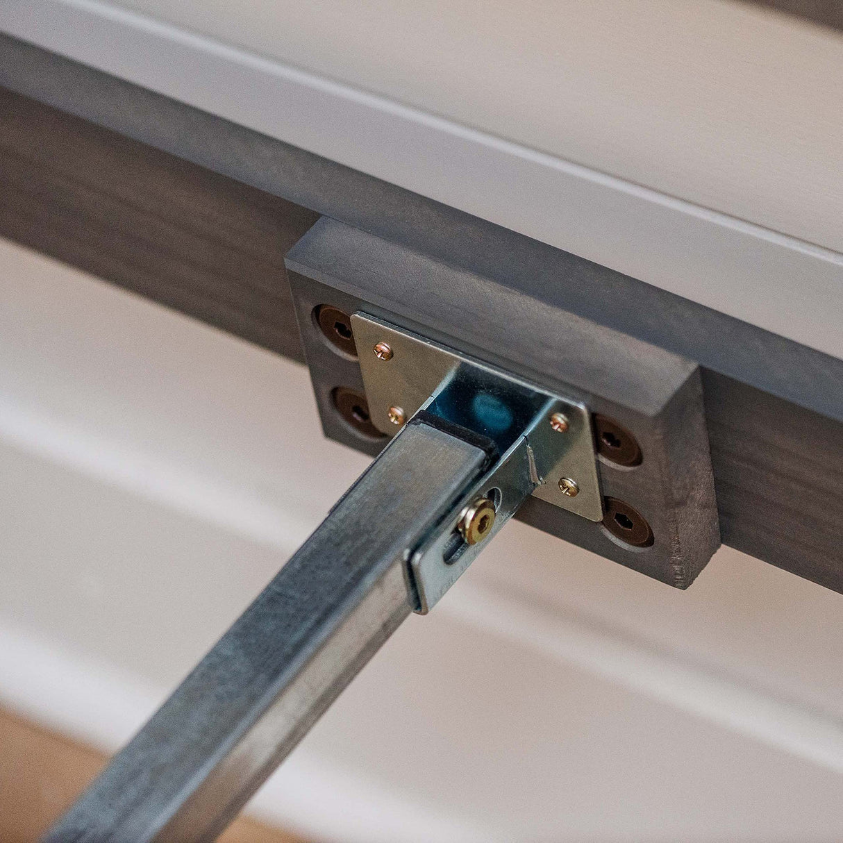 Plank+Beam Rustic Wood Twin Bed Frame, Platform Bed with Headboard, Solid, Driftwood Plank+Beam