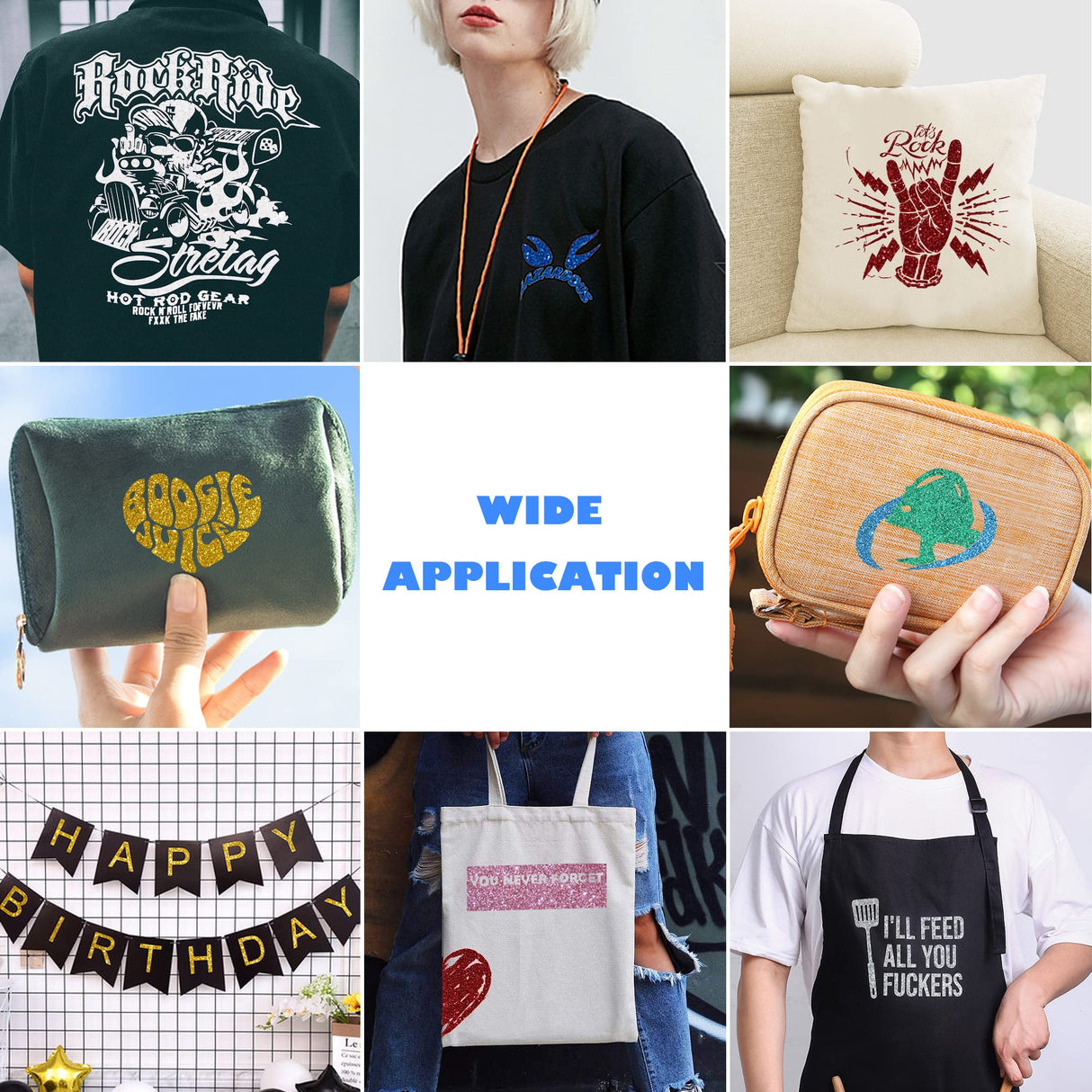 HTVVETUR Glitter White Heat Transfer Vinyl - 12" x 9ft Iron on Vinyl HTV Vinyl for Shirts, Cameo - Easy to Cut & Weed for Heat Vinyl Design (J001-9ft) HTVVETUR