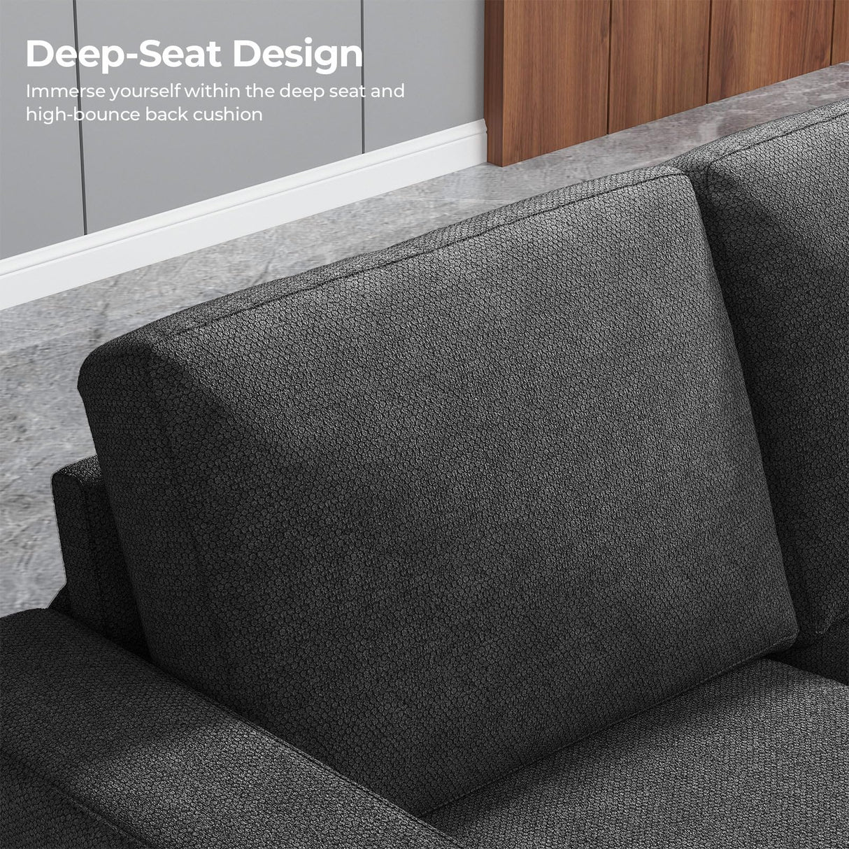 COPIAE 89 Inch Sofa with Extra Deep Seats Oversize, 3 Seater Sofa for Living Room,Modern Couch and Sofa, Comfy Armrests and Seats and Backrests, Easy Installation, Grey COPIAE