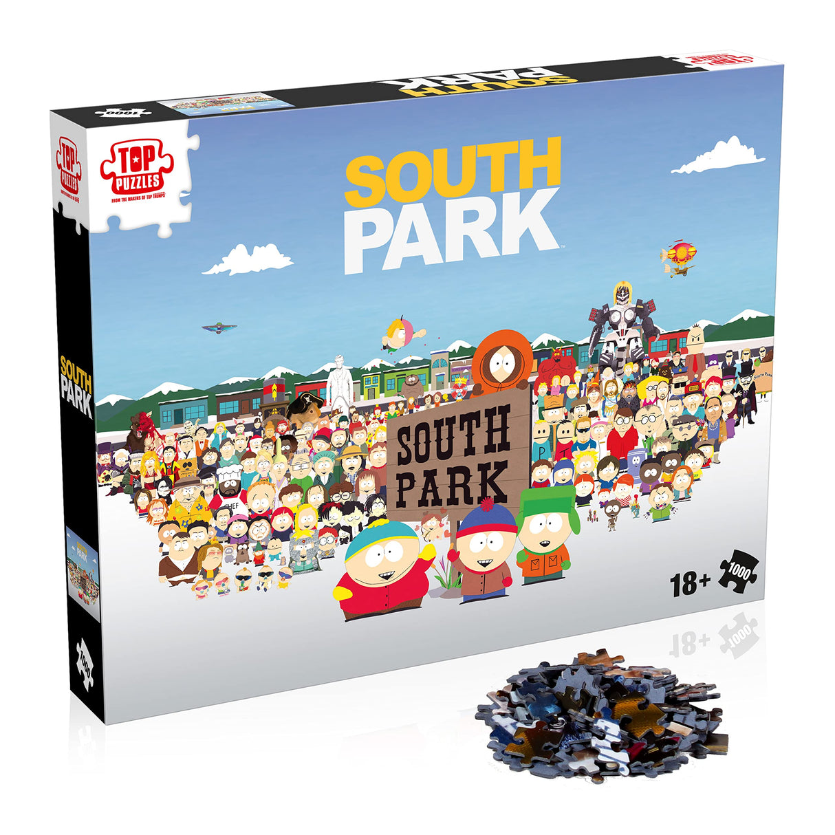 Winning Moves South Park 1000 Piece Jigsaw Puzzle Game, Tour South Colorado and Piece Together Stan, Kyle, Kenny and Cartman, Gift and Toy for South Park Fans Aged 18 Plus Winning Moves