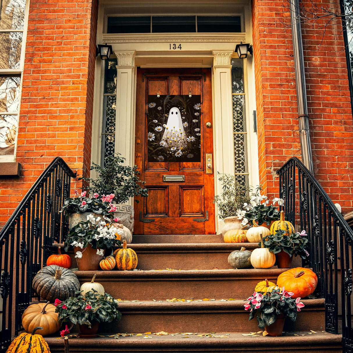 NPCSWXQ Paint by Numbers Kit for Adults Beginners, Ghost Floral Painting Crafts Number Art Paint Kits for Home Wall Bedroom Study or Office Decor Gift 16x20Inch NPCSWXQ