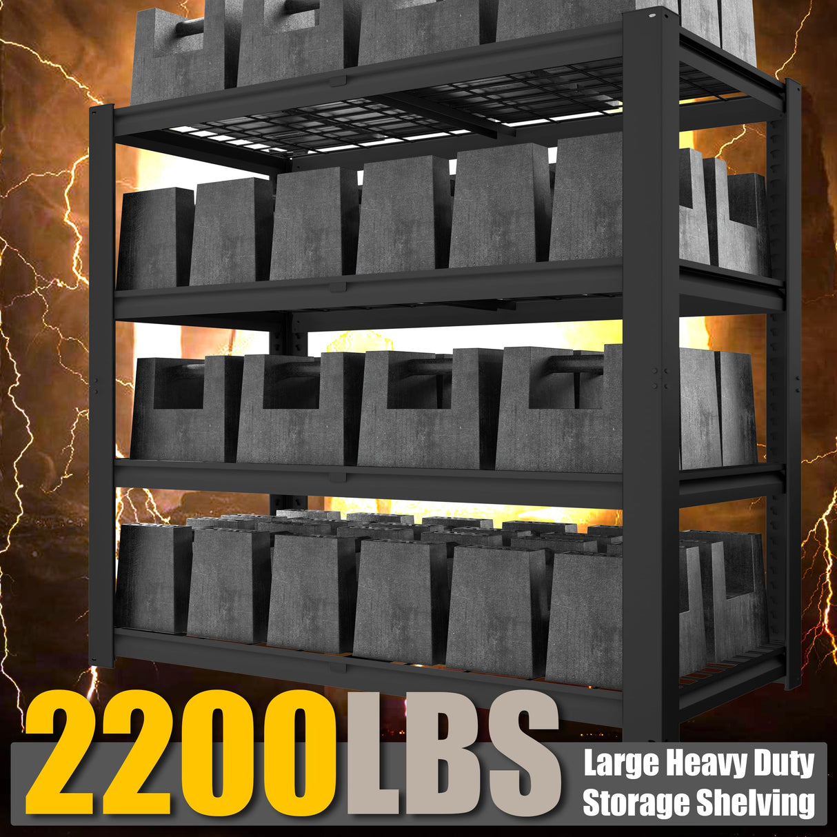 PrimeZone Heavy Duty Storage Shelves - 40" W X 20" D X 60" H Adjustable Garage Wire Shelving Unit, 4 Tier Industrial Metal Shelf Standing Utility Rack for Warehouse, Pantry, Basement, Black, 2 Pack PrimeZone