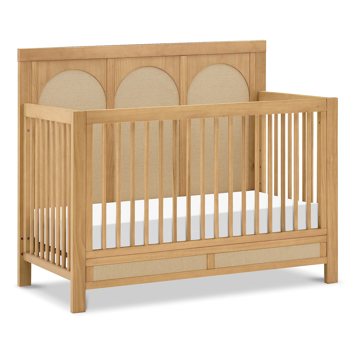 Namesake Eloise 4-in-1 Convertible Crib in Honey and Performance Sand Eco-Weave, GREENGUARD Gold Certified NAMESAKE