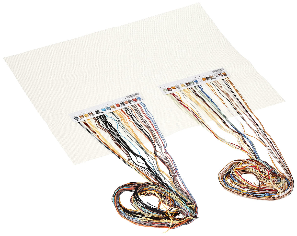 Dimensions 'Feasting Frenzy' Birds Counted Cross Stitch Kit, 18 Count Ivory Aida, 10'' x 14'' Dimensions